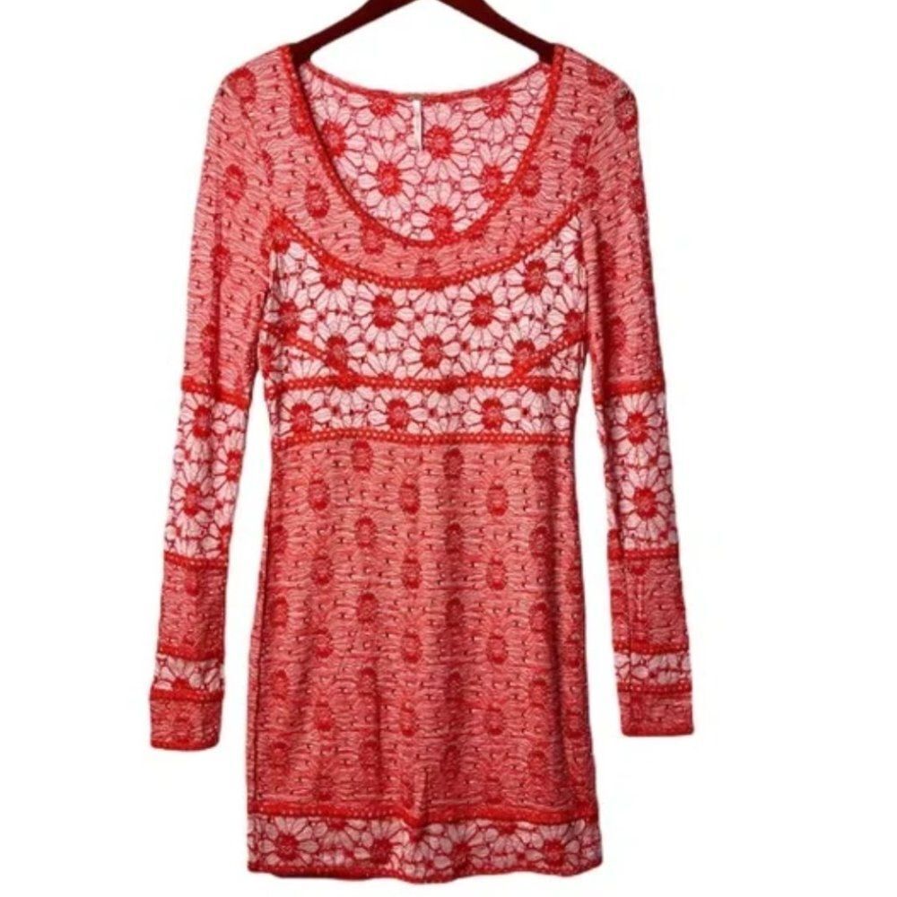 FREE PEOPLE Embroidery Floral Lace Botanical Forest Dress Size Small